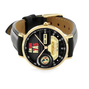 Club América Black Stitched Leather Watch – MAITM 6971