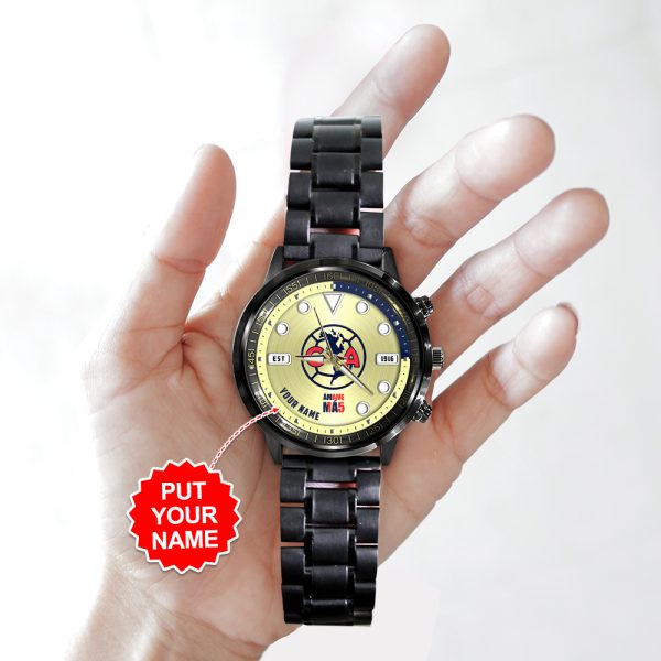 Personalized Club América Black Stainless Steel Watch - MAITM 6915