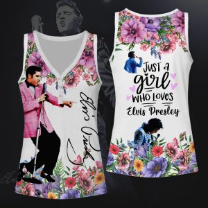 Elvis Presley Women V-Neck Ribbed Tank Top - MAITM 7082