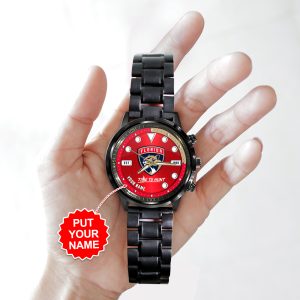 Personalized Florida Panthers Black Stainless Steel Watch - MAITM 7173