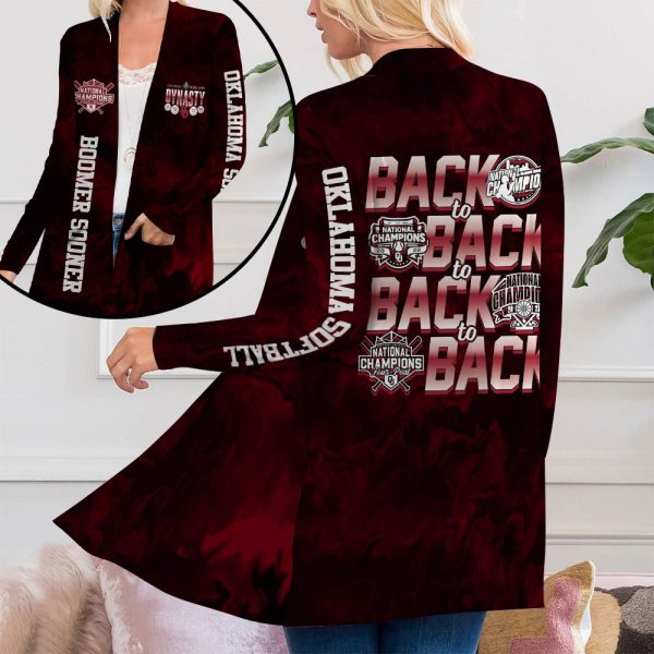 Oklahoma Sooners Softball Women’s Patch Pocket Cardigan – MAITM 7008