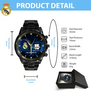 Real Madrid CF Black Stainless Steel Watch - HOATT 5070