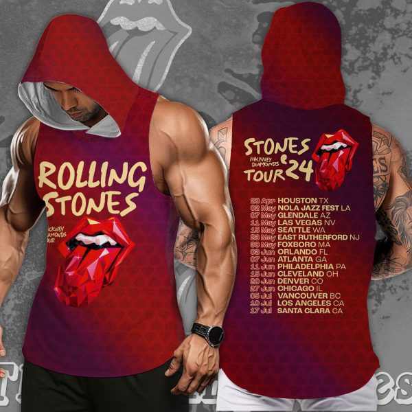 The Rolling Stones 3D Sleeveless Hooded Sweatshirt - MAITM 7018