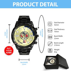 Personalized Club América Black Stainless Steel Watch - MAITM 6915