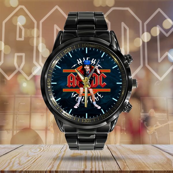 AC/DC Black Stainless Steel Watch - HUANNM 5298