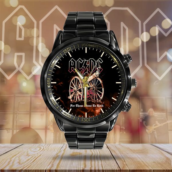 AC/DC Black Stainless Steel Watch - HUANNM 5300