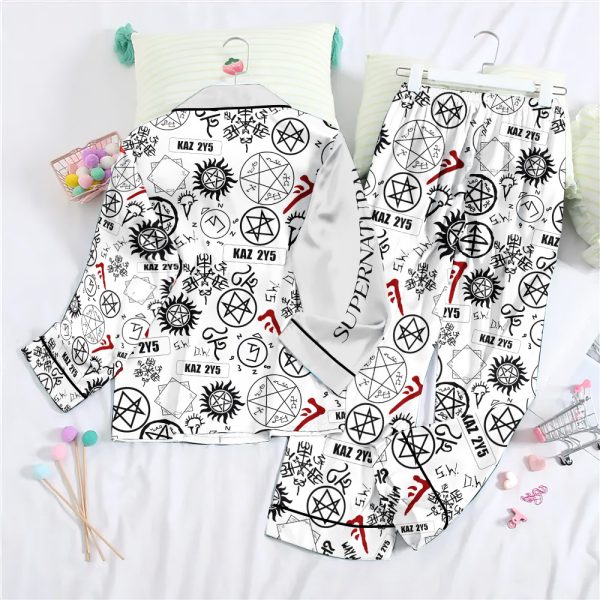 Supernatural Button Down Pajamas Set – ANHNV 4699