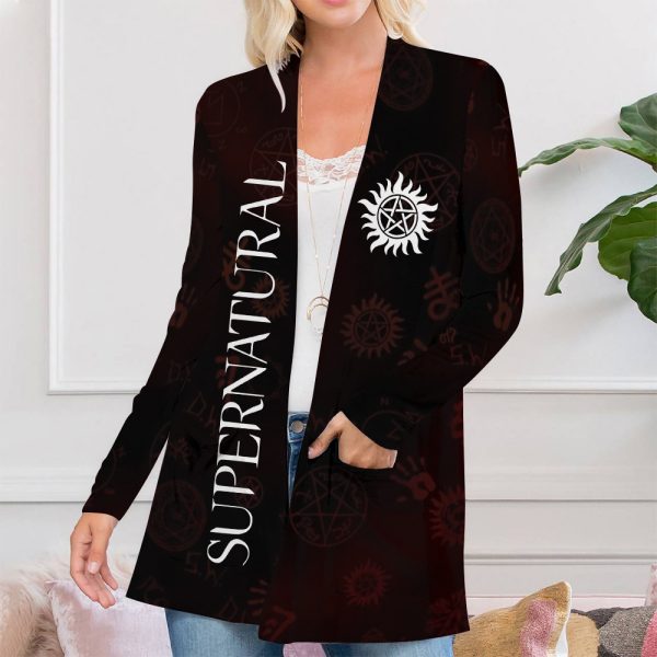 Supernatural Women's Patch Pocket Cardigan - ANHNV 4750