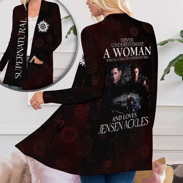 Supernatural Women's Patch Pocket Cardigan - ANHNV 4750