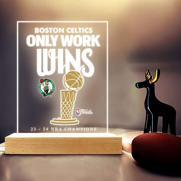 Boston Celtics Led Light with Wooden Base (7 Colors) - TANTN 7045