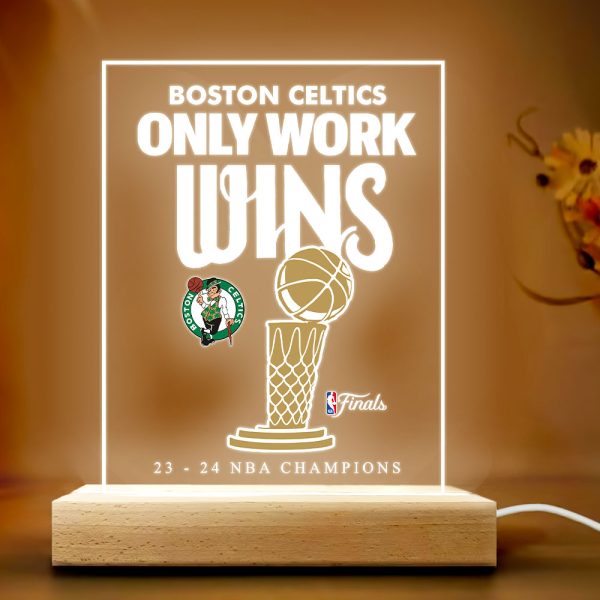 Boston Celtics Led Light with Wooden Base (7 Colors) - TANTN 7045