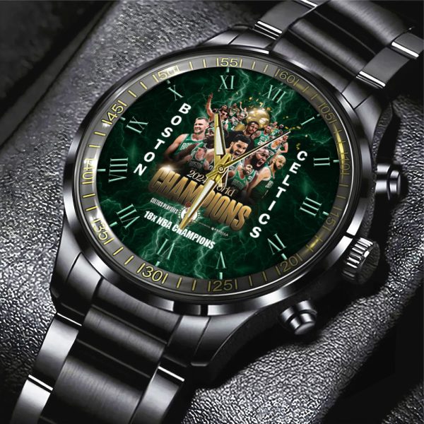 Boston Celtics Black Stainless Steel Watch - HUANNM 5409