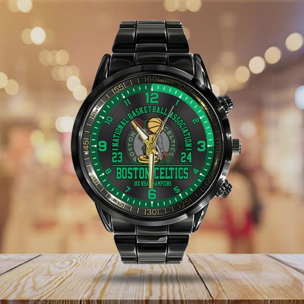 Boston Celtics Black Stainless Steel Watch - HUANNM 5411