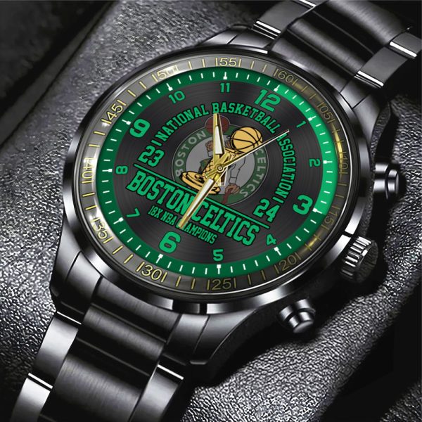 Boston Celtics Black Stainless Steel Watch - HUANNM 5411