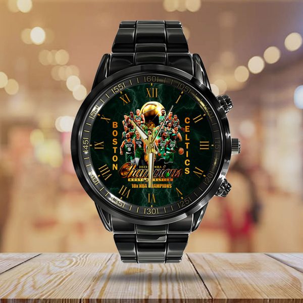 Boston Celtics Black Stainless Steel Watch - HUANNM 5413