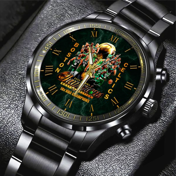 Boston Celtics Black Stainless Steel Watch - HUANNM 5413