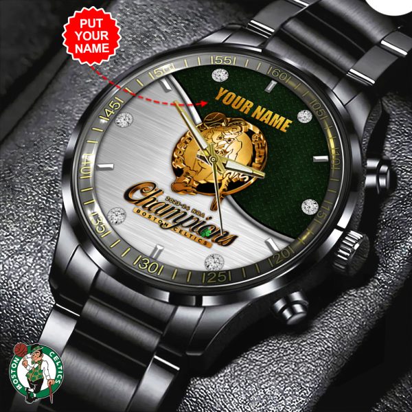 Personalized Boston Celtics Black Stainless Steel Watch - HOATT 5246