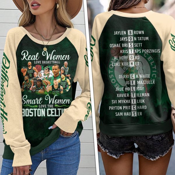 Boston Celtics Round Neck Raglan Sleeve Sweatshirt – HOATT 5361