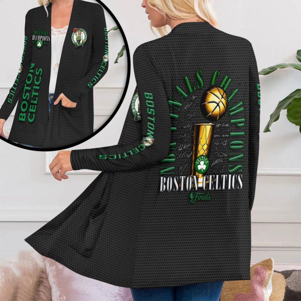 Boston Celtics Women's Patch Pocket Cardigan - HUANNM 5404.1