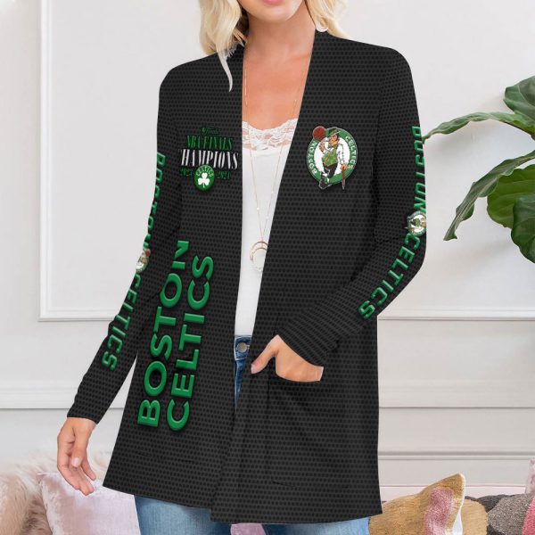 Boston Celtics Women's Patch Pocket Cardigan - HUANNM 5404.1