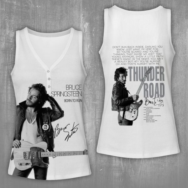 Bruce Springsteen Women V-Neck Ribbed Tank Top - HOATT 5212