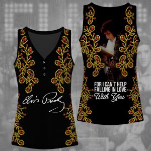 Elvis Presley Women V-Neck Ribbed Tank Top - VANDH 3040