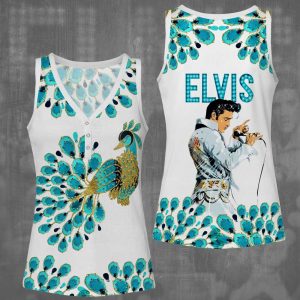 Elvis Presley Women V-Neck Ribbed Tank Top - VANDH 3042