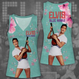 Elvis Presley Women V-Neck Ribbed Tank Top - VANDH 3047