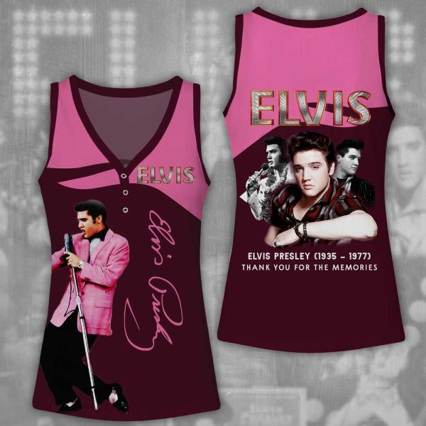 Elvis Presley Women V-Neck Ribbed Tank Top - VANDH 3048