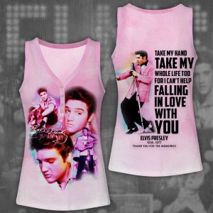 Elvis Presley Women V-Neck Ribbed Tank Top - VANDH 3050