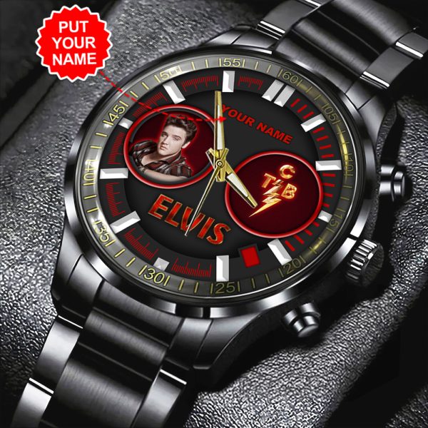 Personalized Elvis Presley Black Stainless Steel Watch - HOATT 5177