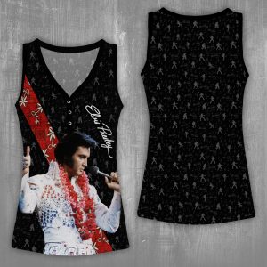 Elvis Presley Women V-Neck Ribbed Tank Top - HOATT 5205