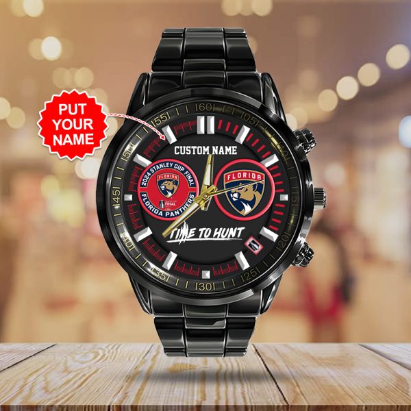 Personalized Florida Panthers Black Stainless Steel Watch - TANTN 6800