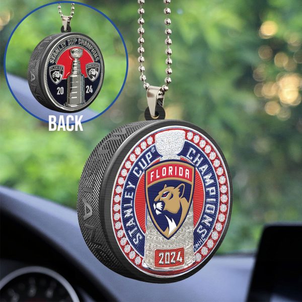 Florida Panthers Custom Shape 2-sided Acrylic Car Ornament - TANTN 7209