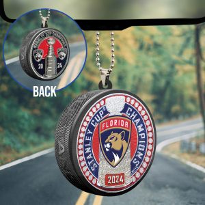 Florida Panthers Custom Shape 2-sided Acrylic Car Ornament - TANTN 7209