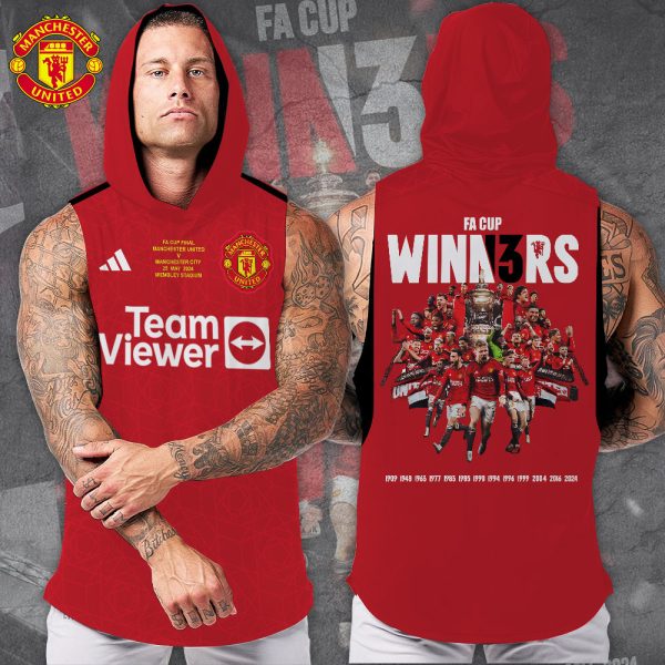 Manchester United 3D Sleeveless Hooded Sweatshirt - TANTN 6842