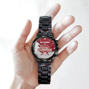 Oklahoma Sooners Women’s Softball Black Stainless Steel Watch - HUANNM 5315