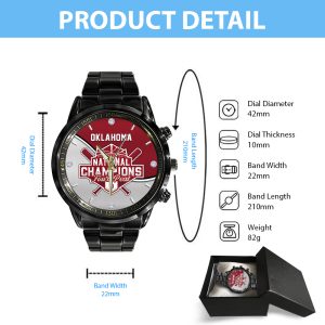 Oklahoma Sooners Women’s Softball Black Stainless Steel Watch - HUANNM 5315