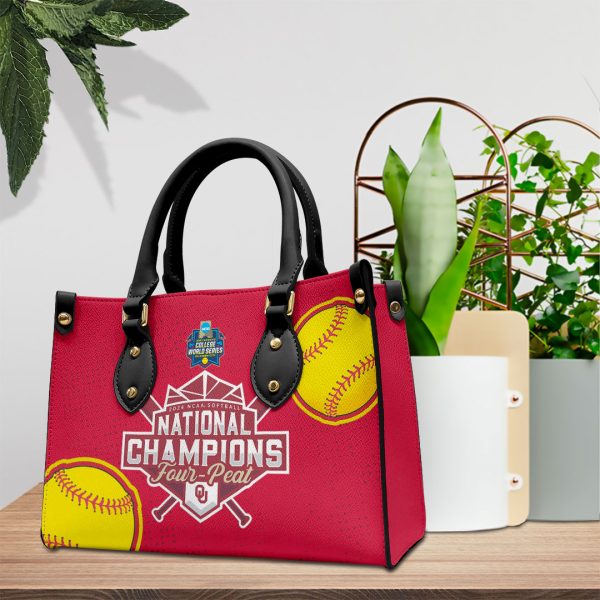 Oklahoma Sooners Women's Softball Leather HandBag - MAITM 7001