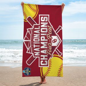 Oklahoma Sooners Women's Softball Rectangle Beach Towel - MAITM 7002