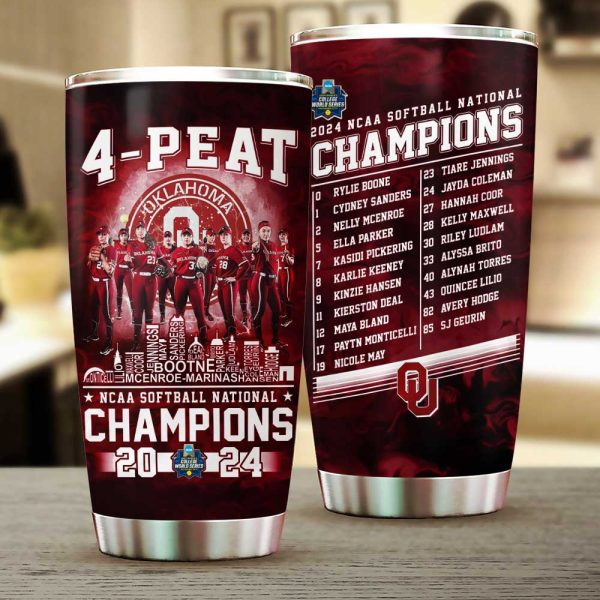 Oklahoma Sooners Women’s Softball Tumbler Cup - MAITM 6985