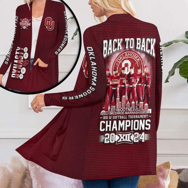 Oklahoma Sooners Women’s Softball Women’s Patch Pocket Cardigan – HUANNM 5320