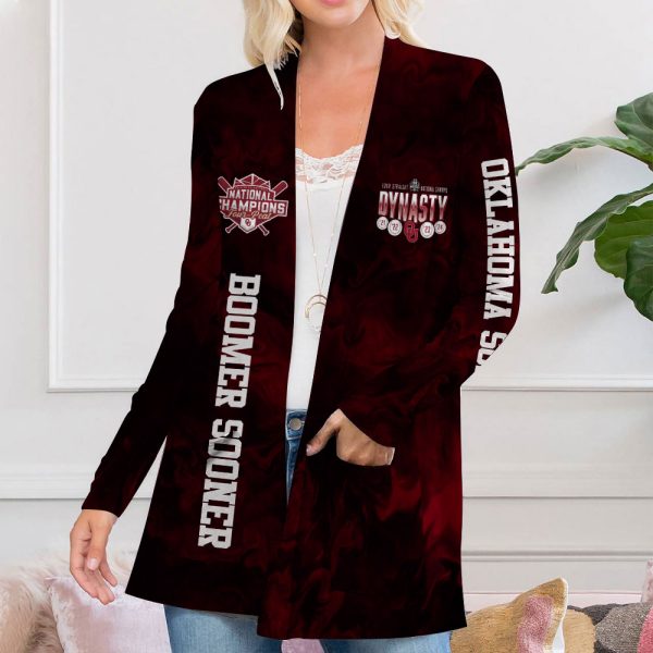 Oklahoma Sooners Softball Women’s Patch Pocket Cardigan – MAITM 7008