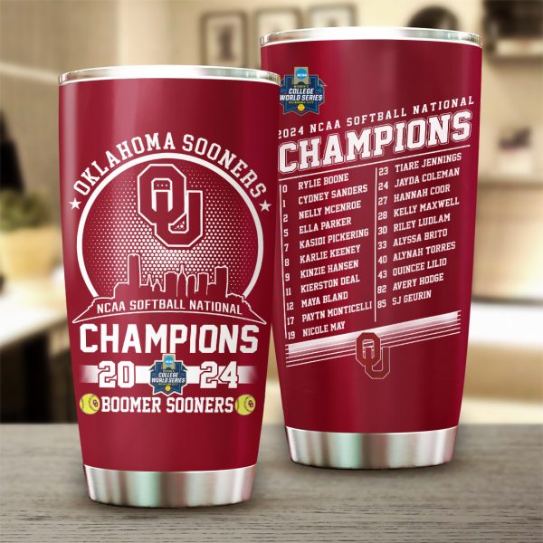 Oklahoma Sooners Women's Softball Tumbler Cup - TANTN 6890