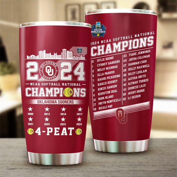 Oklahoma Sooners Women's Softball Tumbler Cup - TANTN 6894