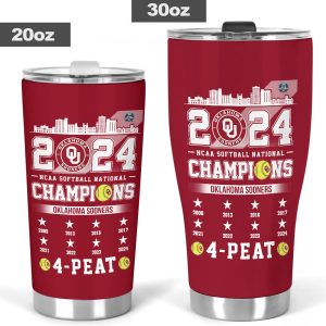 Oklahoma Sooners Women's Softball Tumbler Cup - TANTN 6894