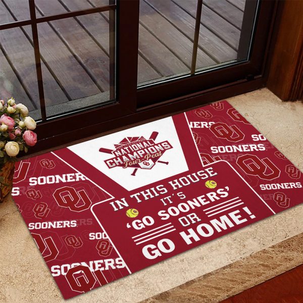 Oklahoma Sooners Women’s Softball Rubber Base Doormat - TANTN 6959