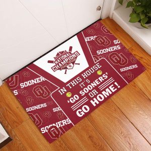 Oklahoma Sooners Women’s Softball Rubber Base Doormat - TANTN 6959