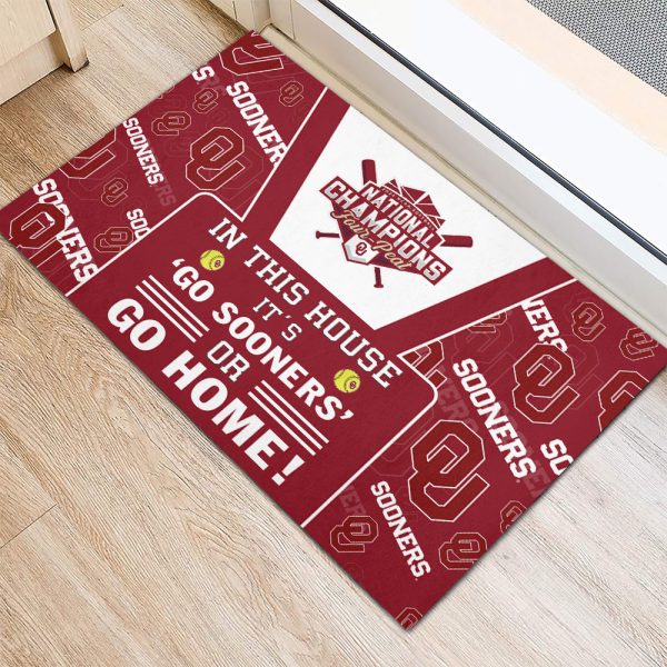 Oklahoma Sooners Women’s Softball Rubber Base Doormat - TANTN 6959