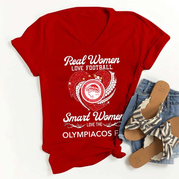 Olympiakos F.C. 3D Women’s V-neck T-Shirt - GNE 533.1